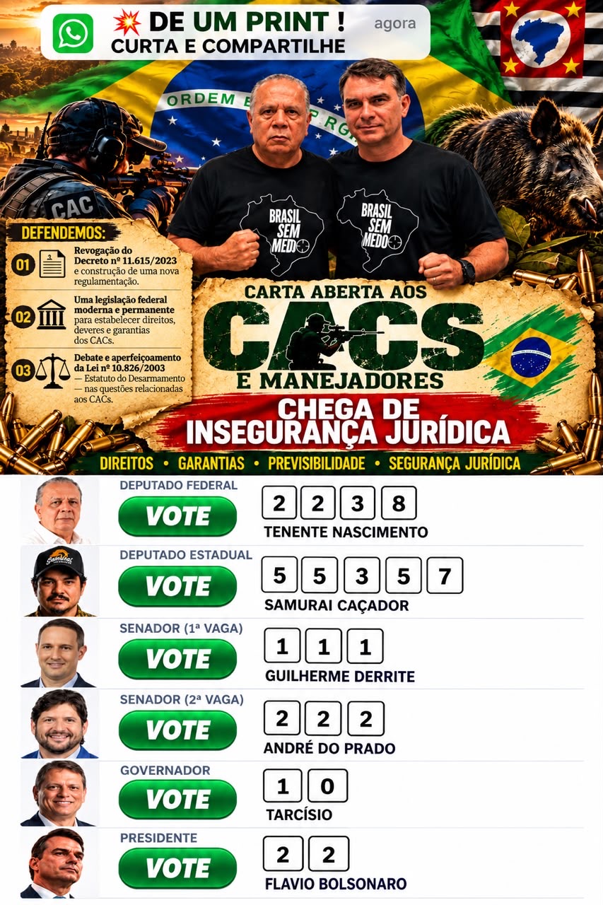 Carta aberta aos CACs e manejadores com as propostas e os candidatos apoiados